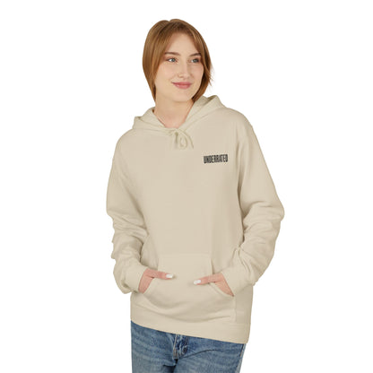 'Underrated' Minimal Logo Hoodie — Black Casual Streetwear Pullover