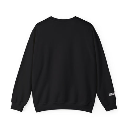 Underrated Black Crewneck Sweatshirt — Minimal Logo Chest & Sleeve
