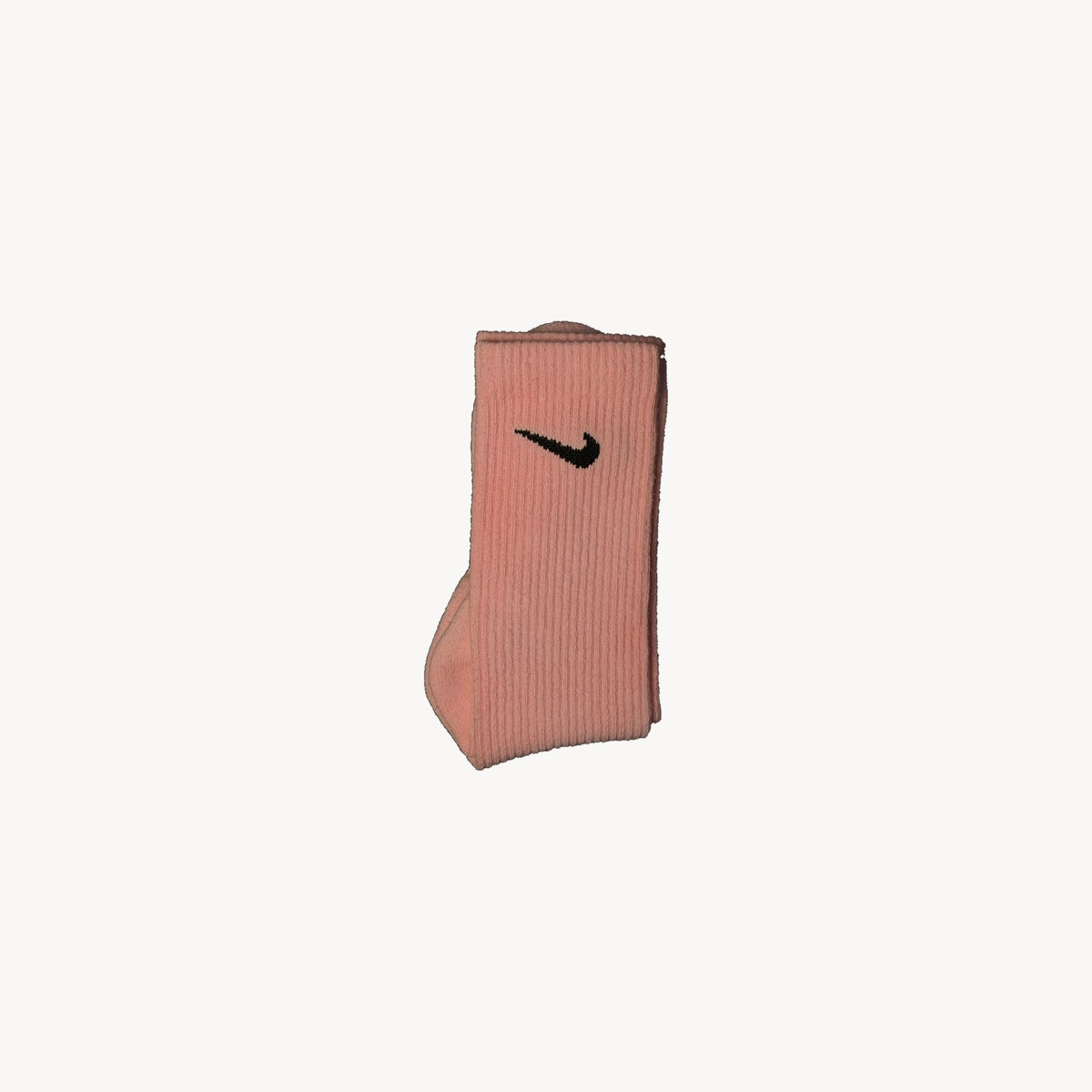 Folded pink sock fabric detail