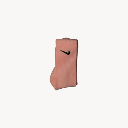 Folded pink sock fabric detail